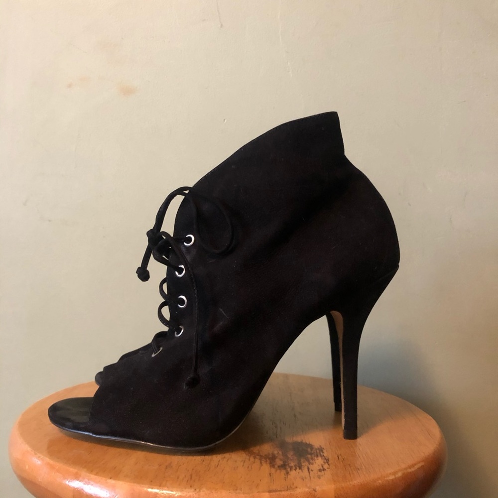 Aldo Suede Ankle Peeptoe Bootie
